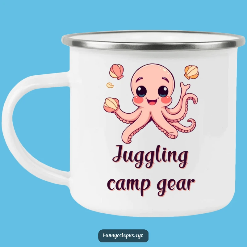 Funny Googly Eye Octopus Camping Mug - Juggling On The Go