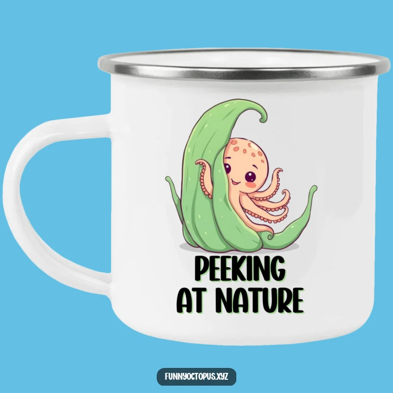 Funny Peekaboo Octopus Camping Mug - Seaweed Surprise