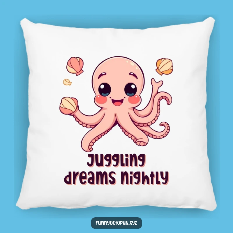 Funny Googly Eye Octopus Pillow - Juggling Seashells Comfort