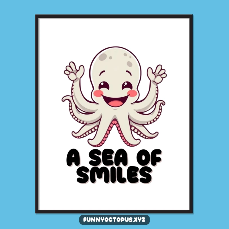 Funny Octopus Digital Art - Enthusiastic Waving Arms For Instant Joy