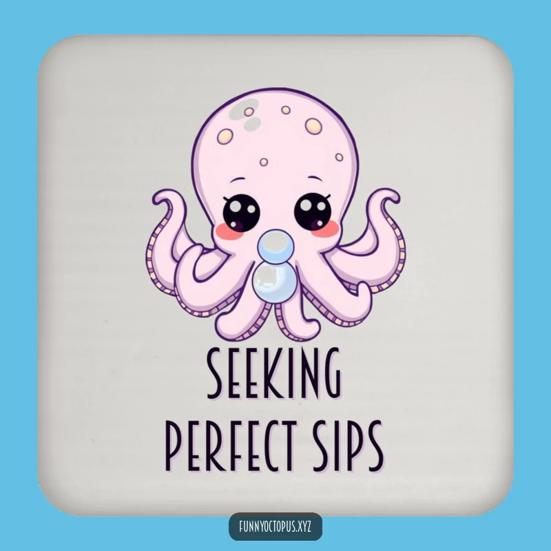 Funny Octopus Drink Coaster: Protect with Curiosity, Pearl Hunter, Unique Gift!