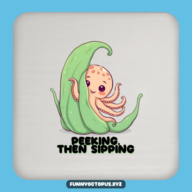 Funny Peekaboo Octopus Coasters - Seaweed Surprise Protection