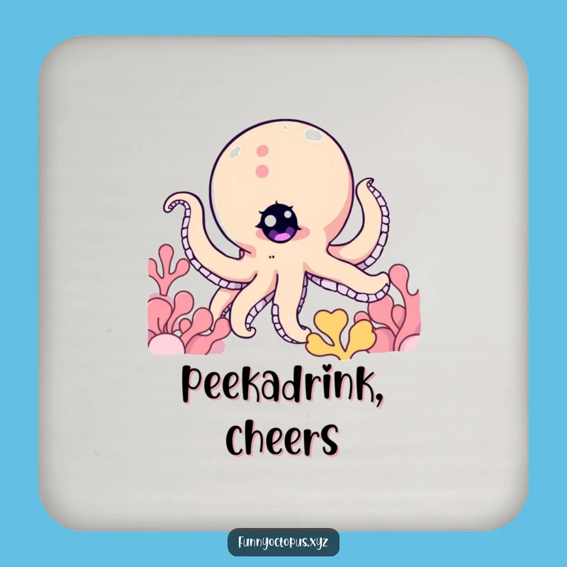 Funny Octopus Drink Coaster: Protect with Playfulness, Peek-a-Boo, Unique Gift!
