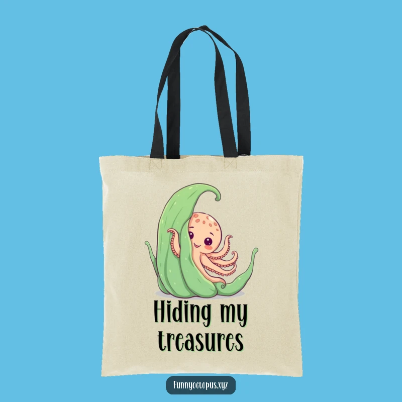Funny Peekaboo Octopus Tote Bag - Seaweed Surprise Carryall